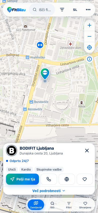 Profil fitnesa BODIFIT Ljubljana